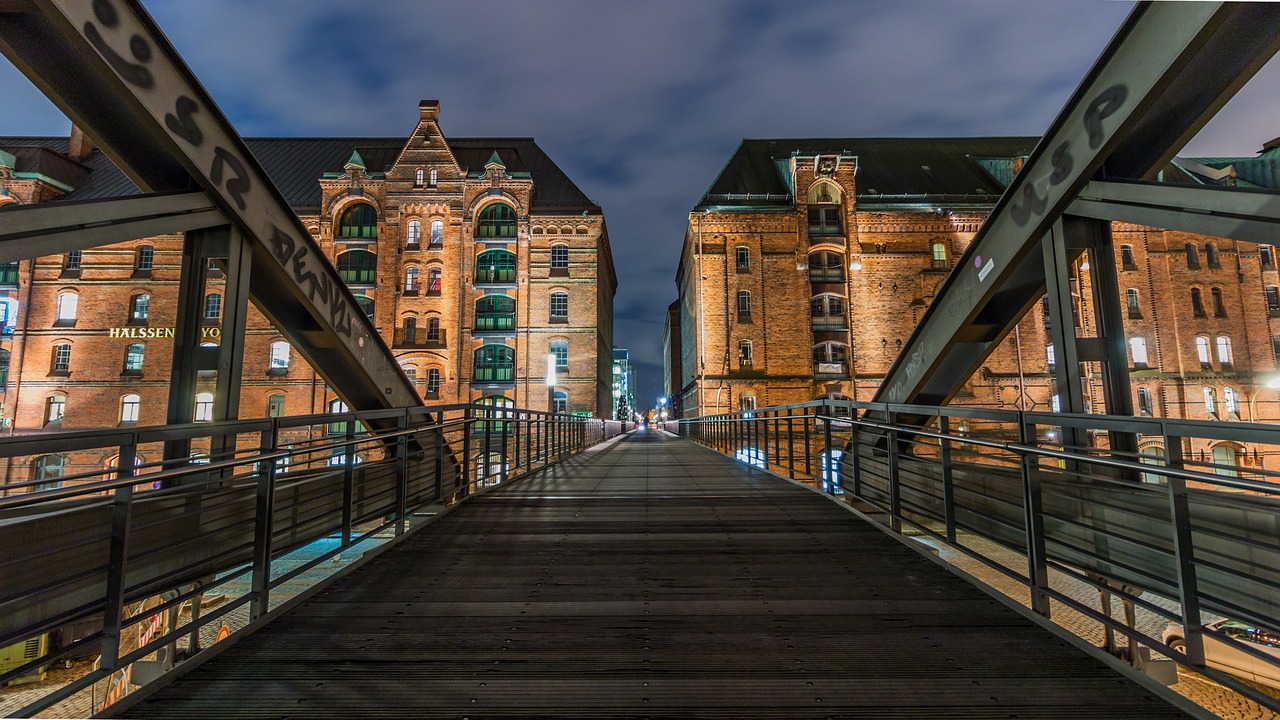 architecture, bridge, building, travel, city, speicherstadt, hamburg, urban landscape, historic house, house, bridge, building, city, city, city, city, city, house, house